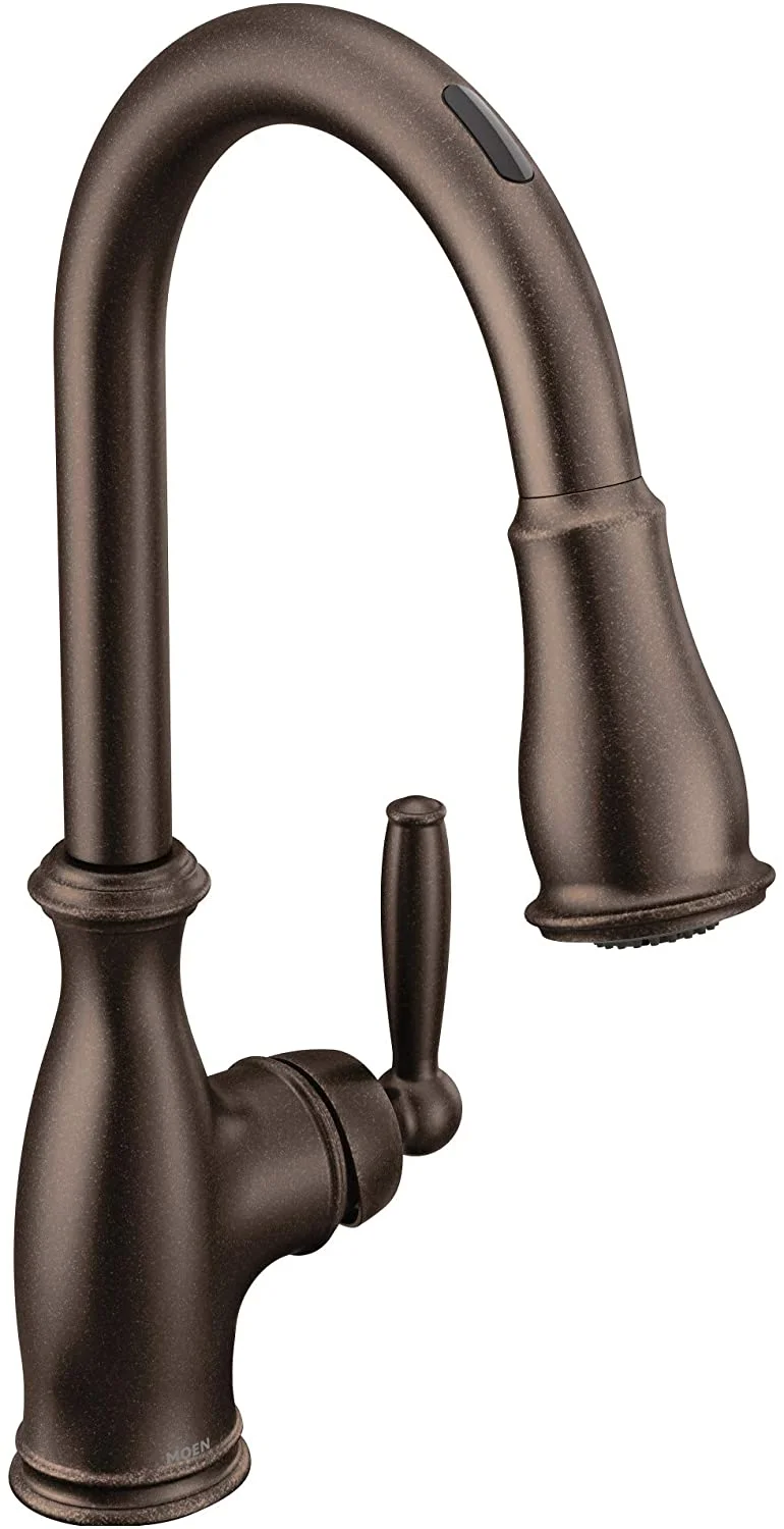 Moen Brantford Oil Rubbed Bronze Smart Faucet Touchless Pull Down Sprayer Kitchen Faucet