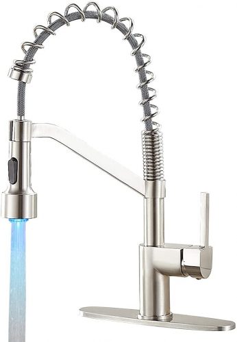 OWOFAN LED Kitchen Sink Faucets with Pull Down Sprayer